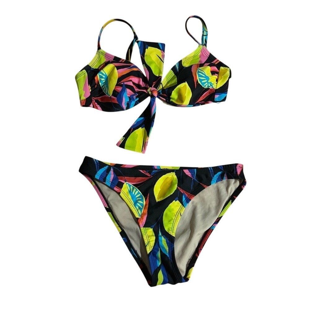 Tabitha Brown Lemon Colorful Women's‎ Bikini Summer Swimwear Set Size XS